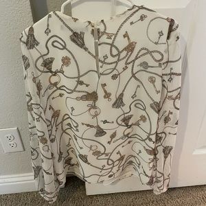 White House Black Market Key/gold blouse Size: small